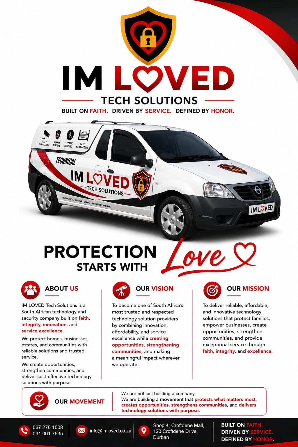 IM LOVED Protection Starts With Love company profile advert