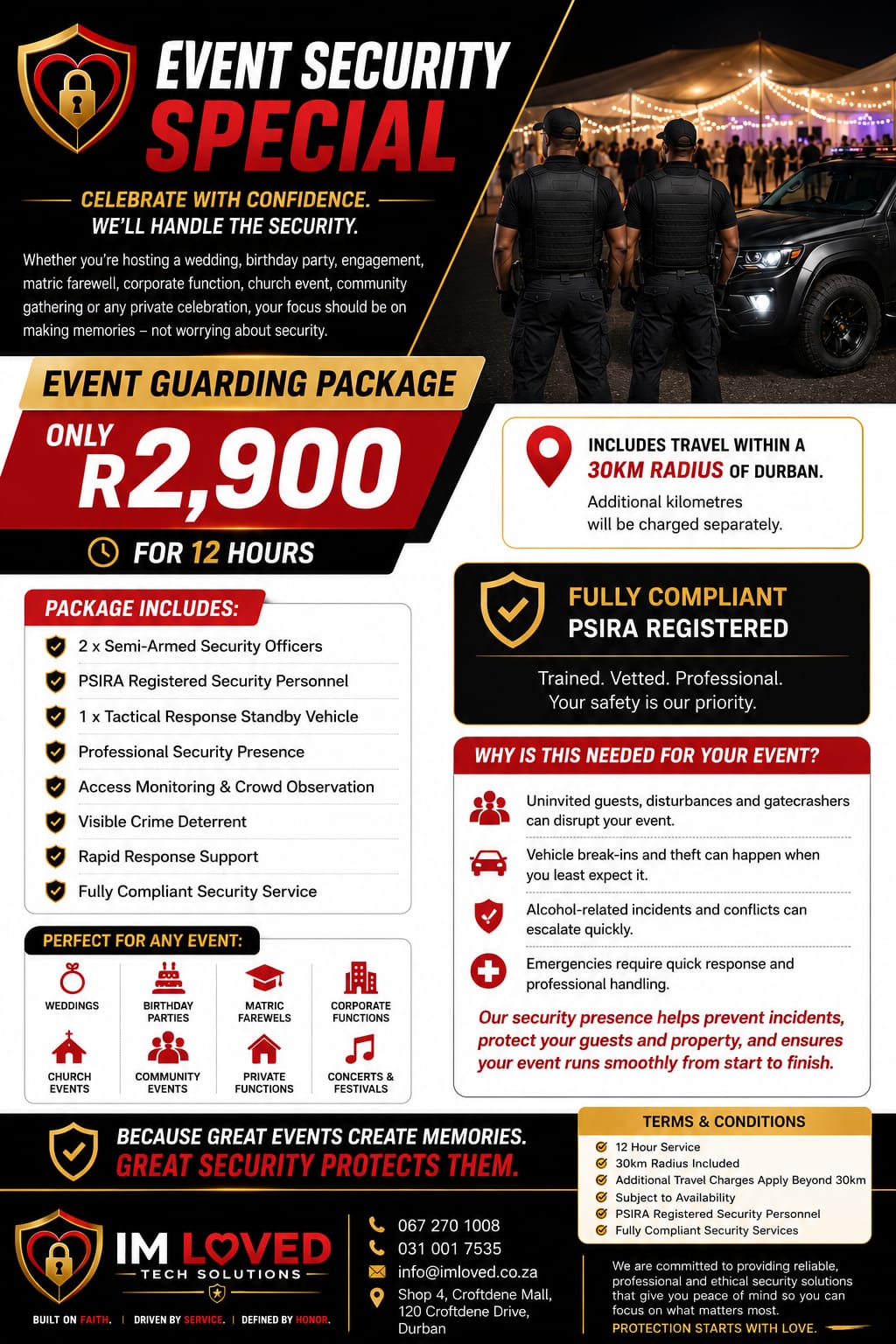 IM LOVED event security special advert