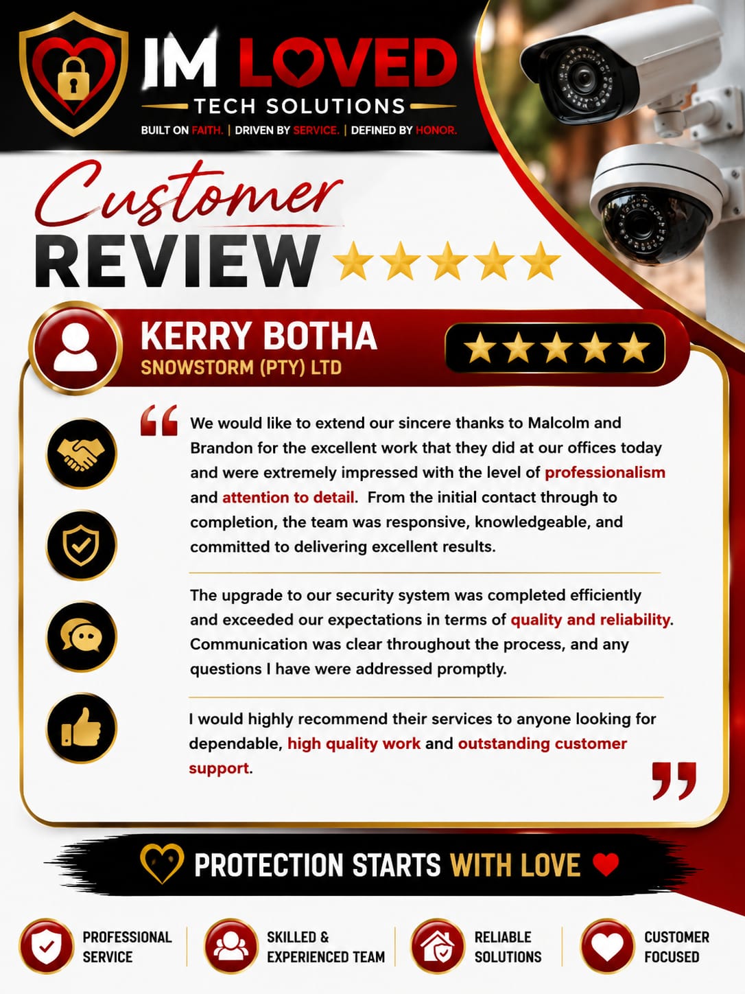 Customer testimonial and review 1